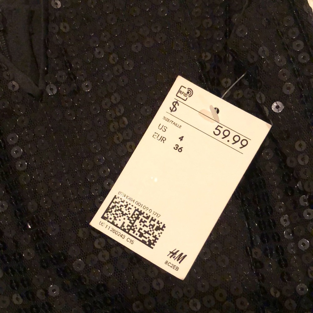 Black sequin too jumpsuit.  New with tags from H&M